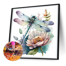 Load image into Gallery viewer, Diamond Painting - Full Round - watercolor dragonfly (30*30CM)
