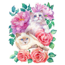 Load image into Gallery viewer, Diamond Painting - Full Round - animal surrounded by flowers (30*40CM)
