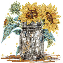 Load image into Gallery viewer, Diamond Painting - Partial Special Shaped - sunflower glass art bottle (30*30CM)
