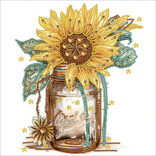 Load image into Gallery viewer, Diamond Painting - Partial Special Shaped - sunflower glass art bottle (30*30CM)
