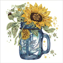 Load image into Gallery viewer, Diamond Painting - Partial Special Shaped - sunflower glass art bottle (30*30CM)
