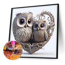 Load image into Gallery viewer, Diamond Painting - Full Round - heart shaped owl (30*30CM)
