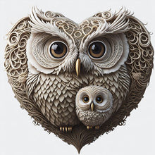Load image into Gallery viewer, Diamond Painting - Full Round - heart shaped owl (30*30CM)

