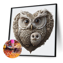 Load image into Gallery viewer, Diamond Painting - Full Round - heart shaped owl (30*30CM)
