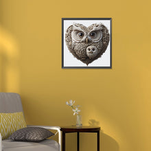 Load image into Gallery viewer, Diamond Painting - Full Round - heart shaped owl (30*30CM)
