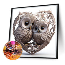 Load image into Gallery viewer, Diamond Painting - Full Round - heart shaped owl (30*30CM)
