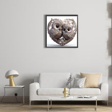 Load image into Gallery viewer, Diamond Painting - Full Round - heart shaped owl (30*30CM)
