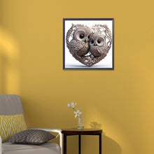 Load image into Gallery viewer, Diamond Painting - Full Round - heart shaped owl (30*30CM)
