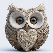 Load image into Gallery viewer, Diamond Painting - Full Round - heart shaped owl (30*30CM)
