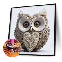 Load image into Gallery viewer, Diamond Painting - Full Round - heart shaped owl (30*30CM)
