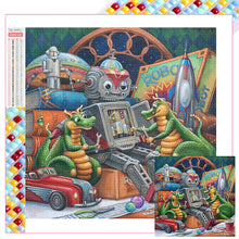 Load image into Gallery viewer, Diamond Painting - Full Square - Robots and Dragonmen (40*40CM)
