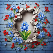 Load image into Gallery viewer, Diamond Painting - Full Round - flowers growing in the cracks of the wall (30*30CM)
