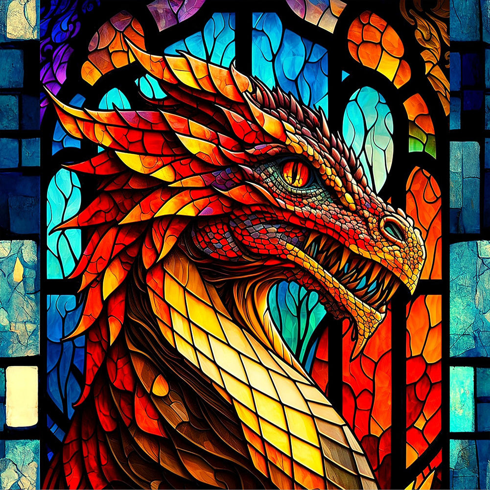 Diamond Painting - Full Round - fire dragon (30*30CM)