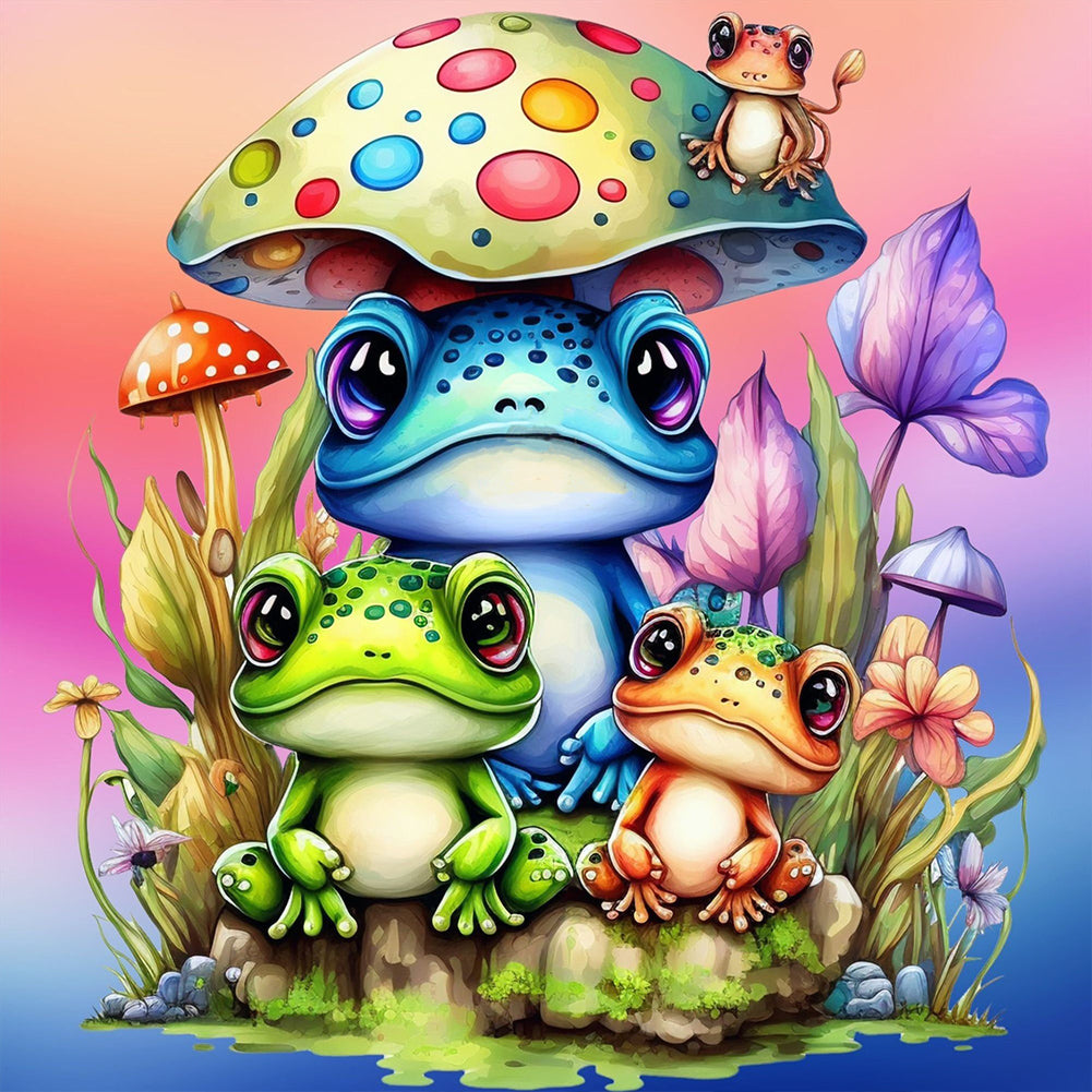 Diamond Painting - Full Round - three frogs (30*30CM)