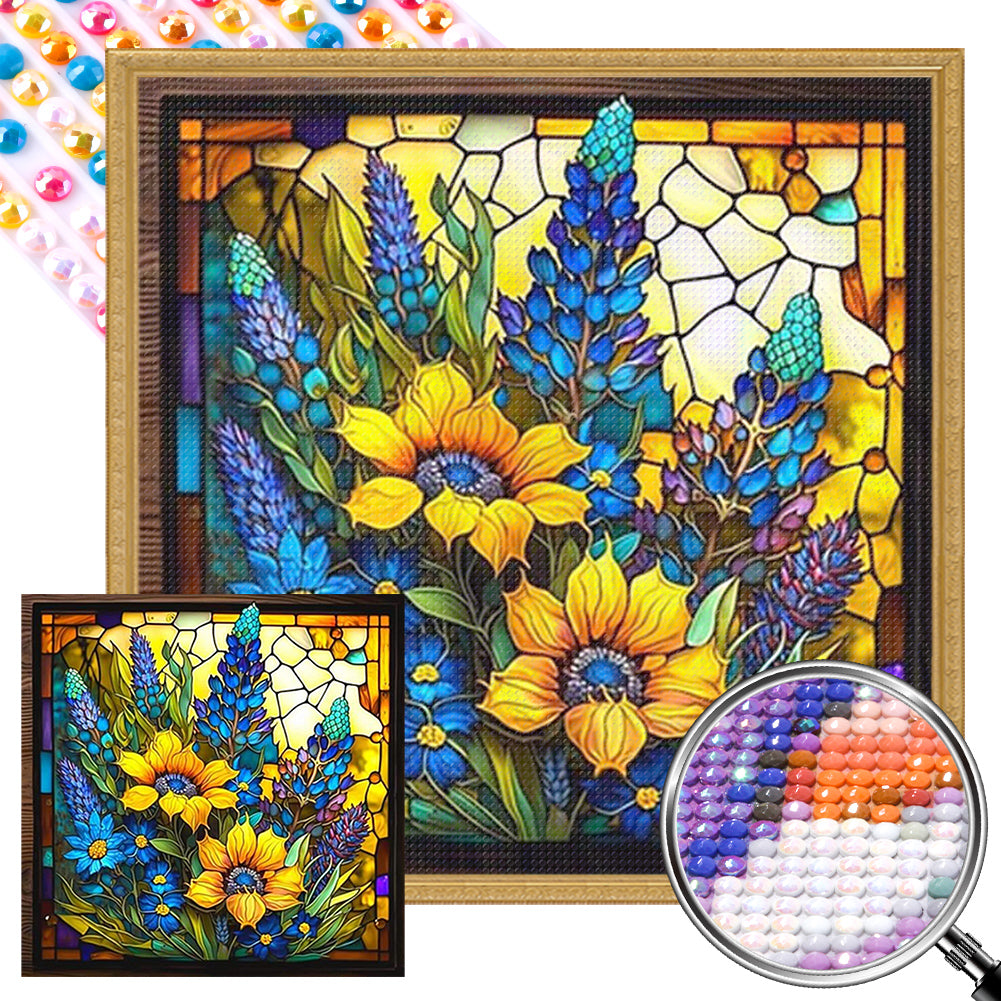 AB Diamond Painting - Full Round - Sunflower Glass Art (40*40CM)