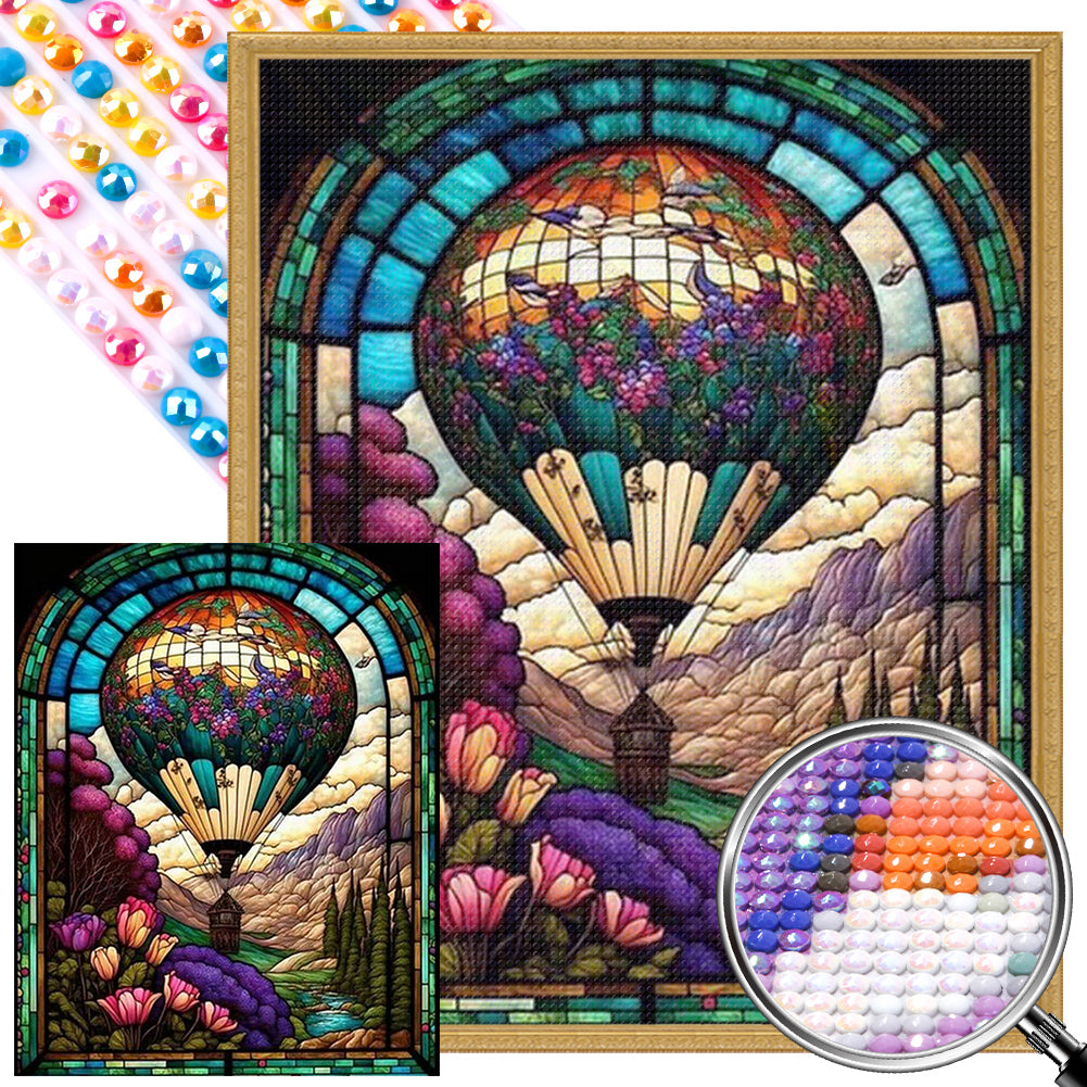 AB Diamond Painting - Full Round - Hot Air Balloon Glass Art (40*50CM)