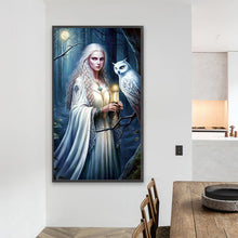 Load image into Gallery viewer, AB Diamond Painting - Full Round - woman with owl (40*70CM)
