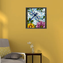 Load image into Gallery viewer, Diamond Painting - Full Round - Flowers and Dragonflies (30*30CM)
