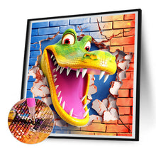 Load image into Gallery viewer, Diamond Painting - Full Round - The small animal crocodile that broke through the wall (30*30CM)
