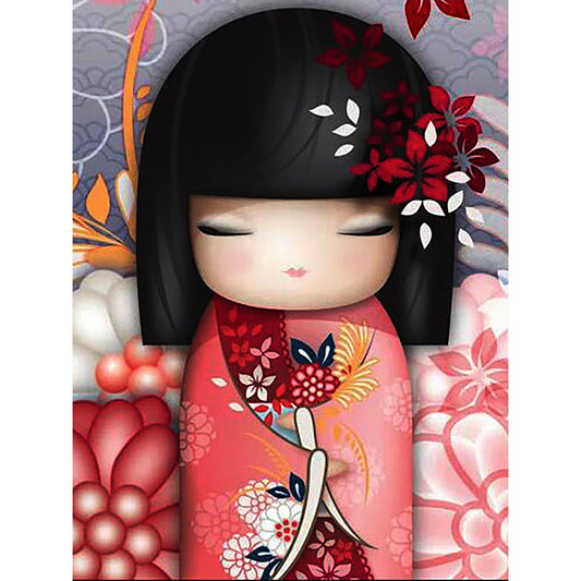 Diamond Painting - Full Round - japanese doll (30*40CM)