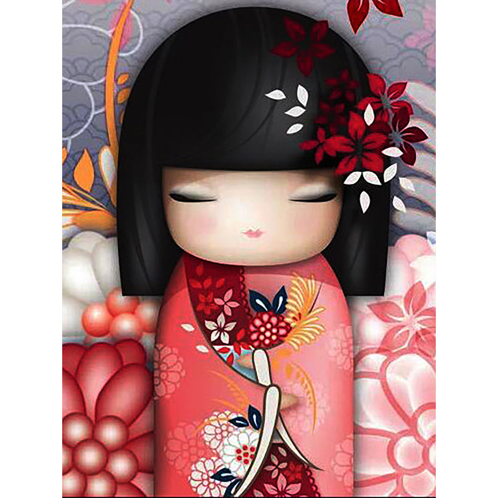 Diamond Painting - Full Round - japanese doll (30*40CM)