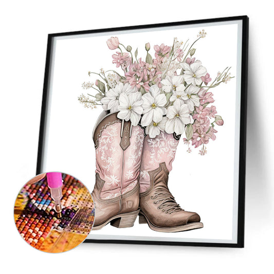 Diamond Painting - Full Round - western cowboy boots (30*30CM)