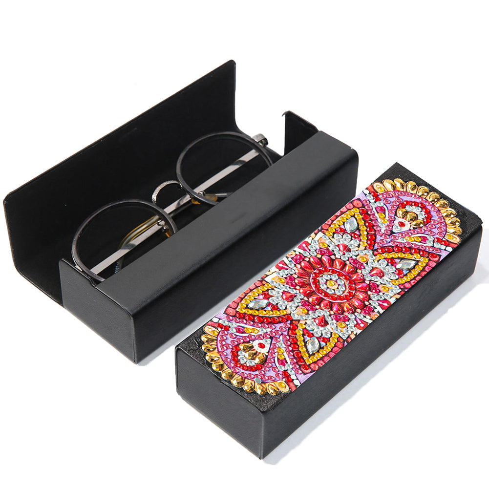 DIY Diamond Painting Leather Sunglass Storage Box Mandala Flowers (Q39)