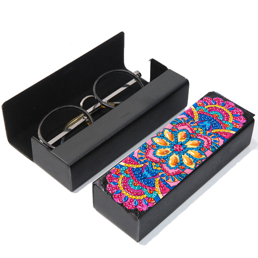 DIY Diamond Painting Leather Sunglass Storage Box Mandala Flowers (Q40)
