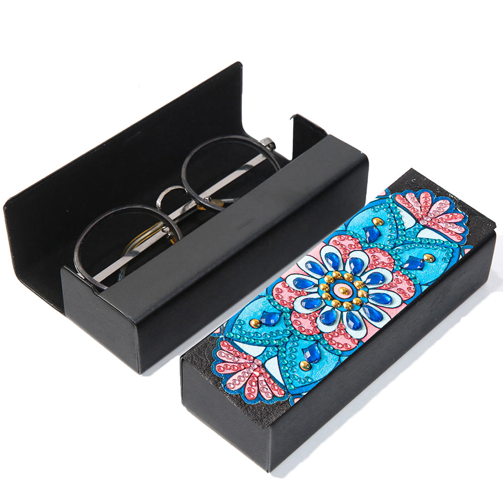 DIY Diamond Painting Leather Sunglass Storage Box Mandala Flowers (Q41)