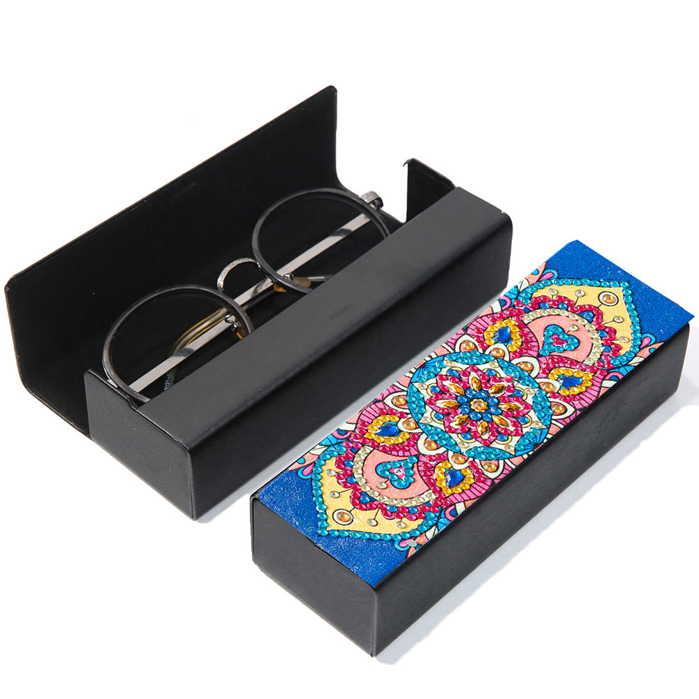 DIY Diamond Painting Leather Sunglass Storage Box Mandala Flowers (Q47)