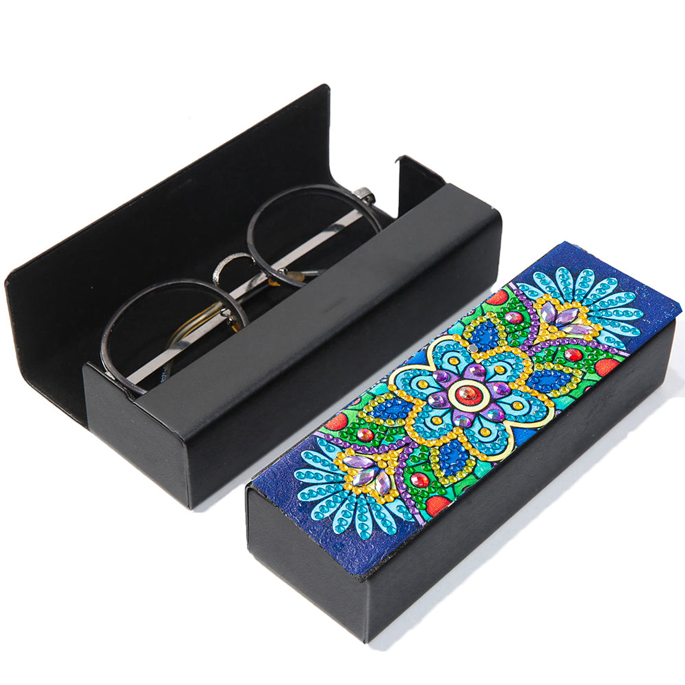 DIY Diamond Painting Leather Sunglass Storage Box Mandala Flowers (Q49)
