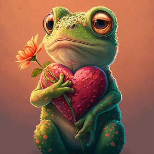 Diamond Painting - Full Round - love frog (30*30CM)