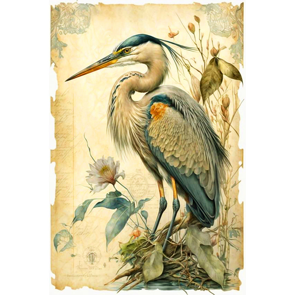 Diamond Painting - Full Round - wild heron bird (40*60CM)