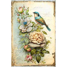 Load image into Gallery viewer, Diamond Painting - Full Round - bird on flower (40*60CM)
