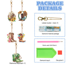 Load image into Gallery viewer, DIY Diamond Art Keychains Diamond Mosaic Kit Gem Keychains Boots Decoration Gift
