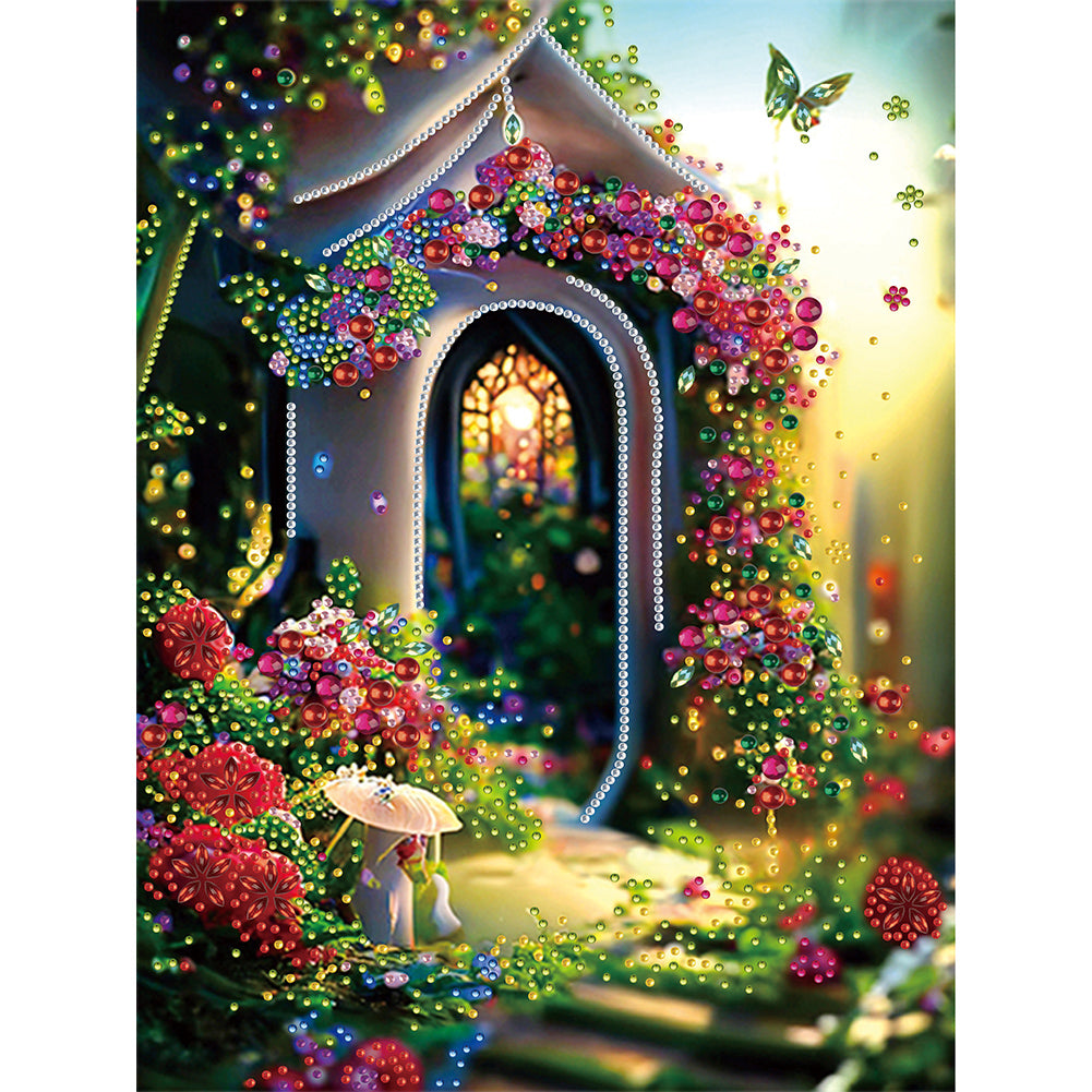 Diamond Painting - Partial Special Shaped - garden house (30*40CM)