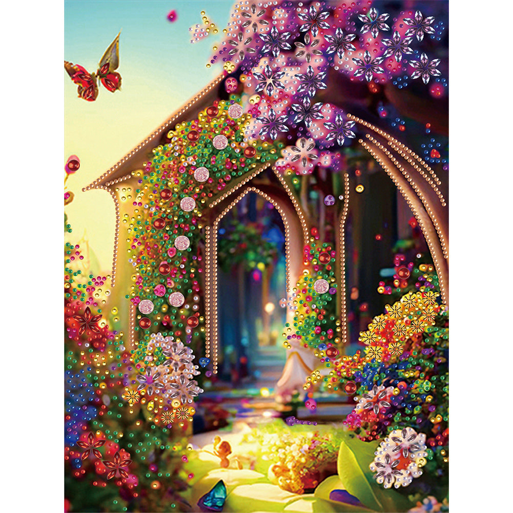 Diamond Painting - Partial Special Shaped - garden house (30*40CM)