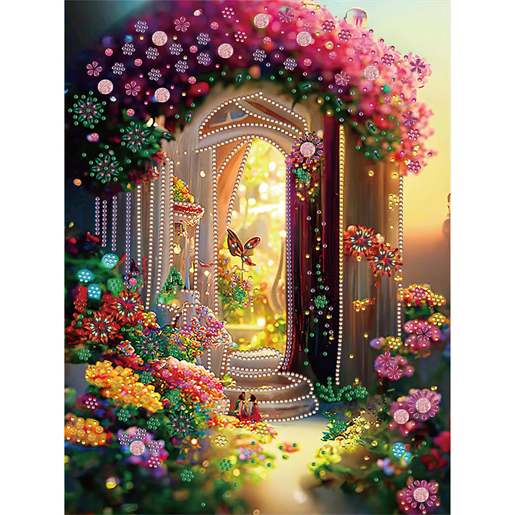 Diamond Painting - Partial Special Shaped - garden house (30*40CM)
