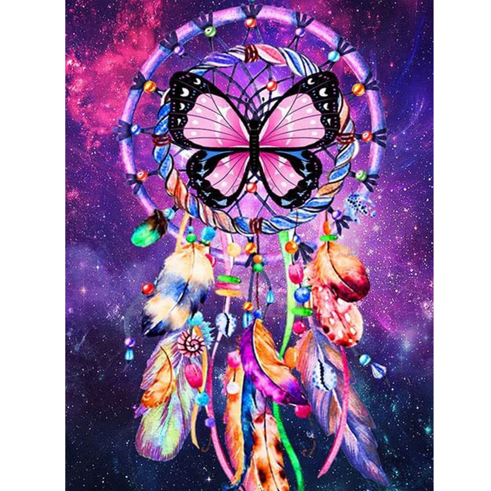 Diamond Painting - Full Round - butterfly dream catcher (30*40CM)