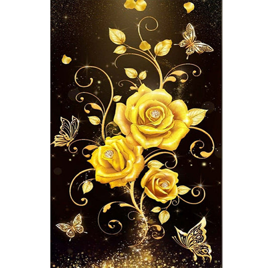 Diamond Painting - Full Round - golden romantic rose (40*60CM)