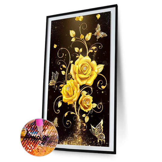 Diamond Painting - Full Round - golden romantic rose (40*60CM)