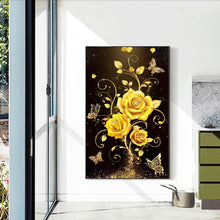 Load image into Gallery viewer, Diamond Painting - Full Round - golden romantic rose (40*60CM)
