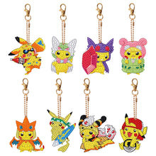 Load image into Gallery viewer, DIY Diamond Art Keychains Handmade Point Drill Key Ring Pikachu Lady Bag Pendant
