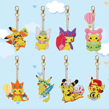 Load image into Gallery viewer, DIY Diamond Art Keychains Handmade Point Drill Key Ring Pikachu Lady Bag Pendant
