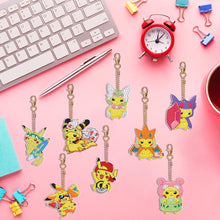 Load image into Gallery viewer, DIY Diamond Art Keychains Handmade Point Drill Key Ring Pikachu Lady Bag Pendant
