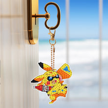 Load image into Gallery viewer, DIY Diamond Art Keychains Handmade Point Drill Key Ring Pikachu Lady Bag Pendant
