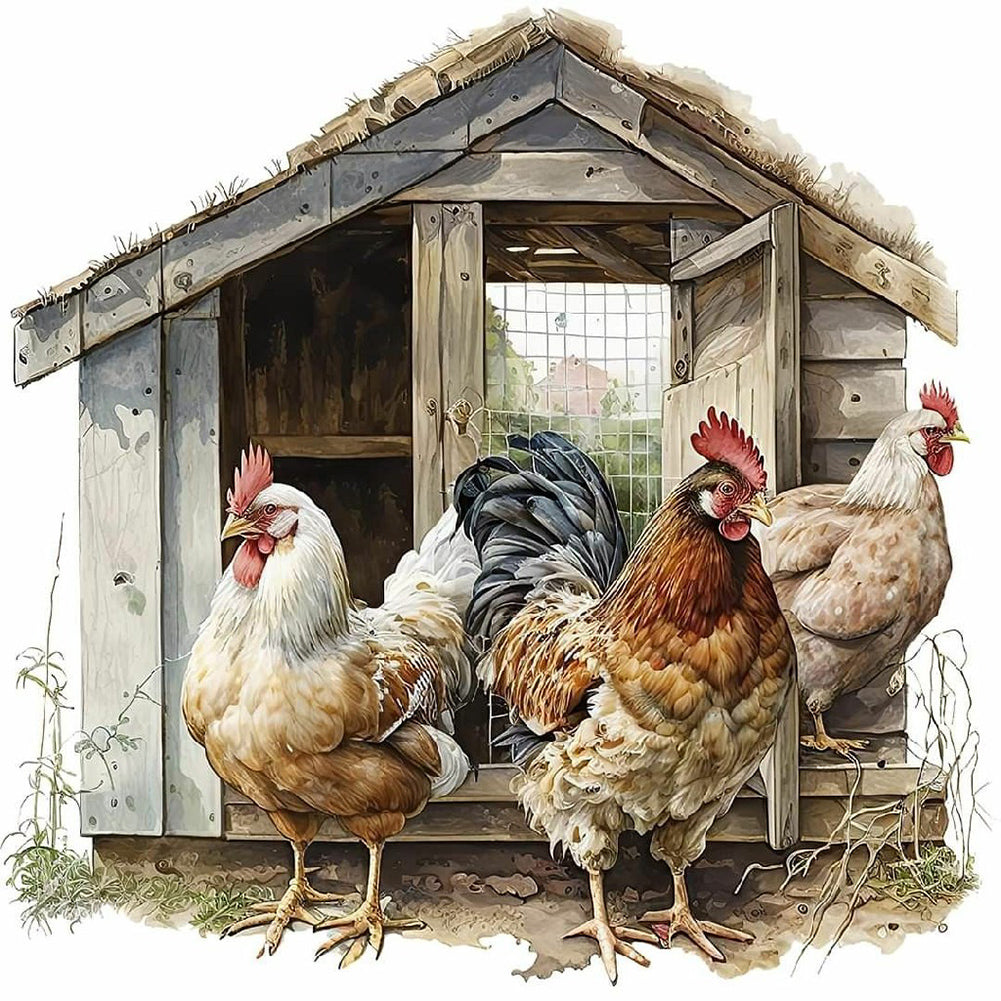 Diamond Painting - Full Round - chicken coop (30*30CM)