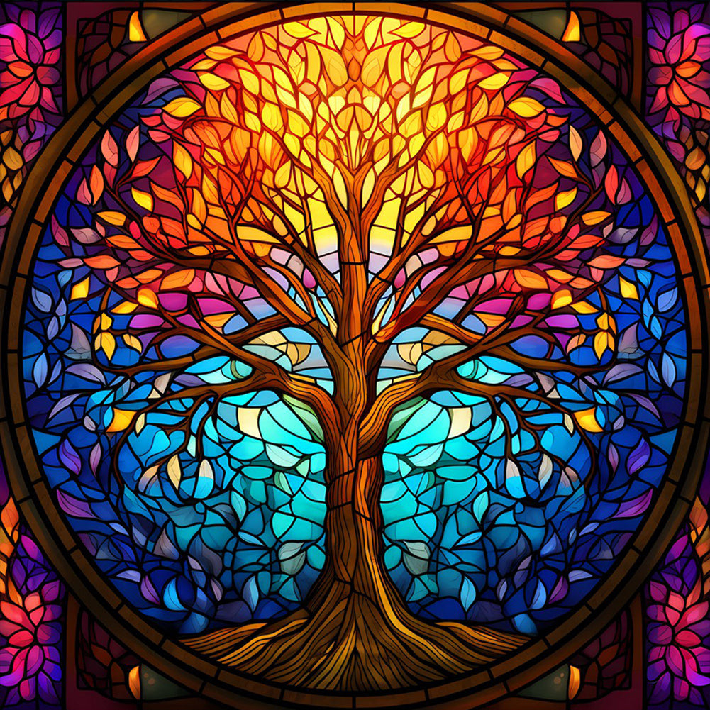 Diamond Painting - Full Round - tree art glass art (30*30CM)