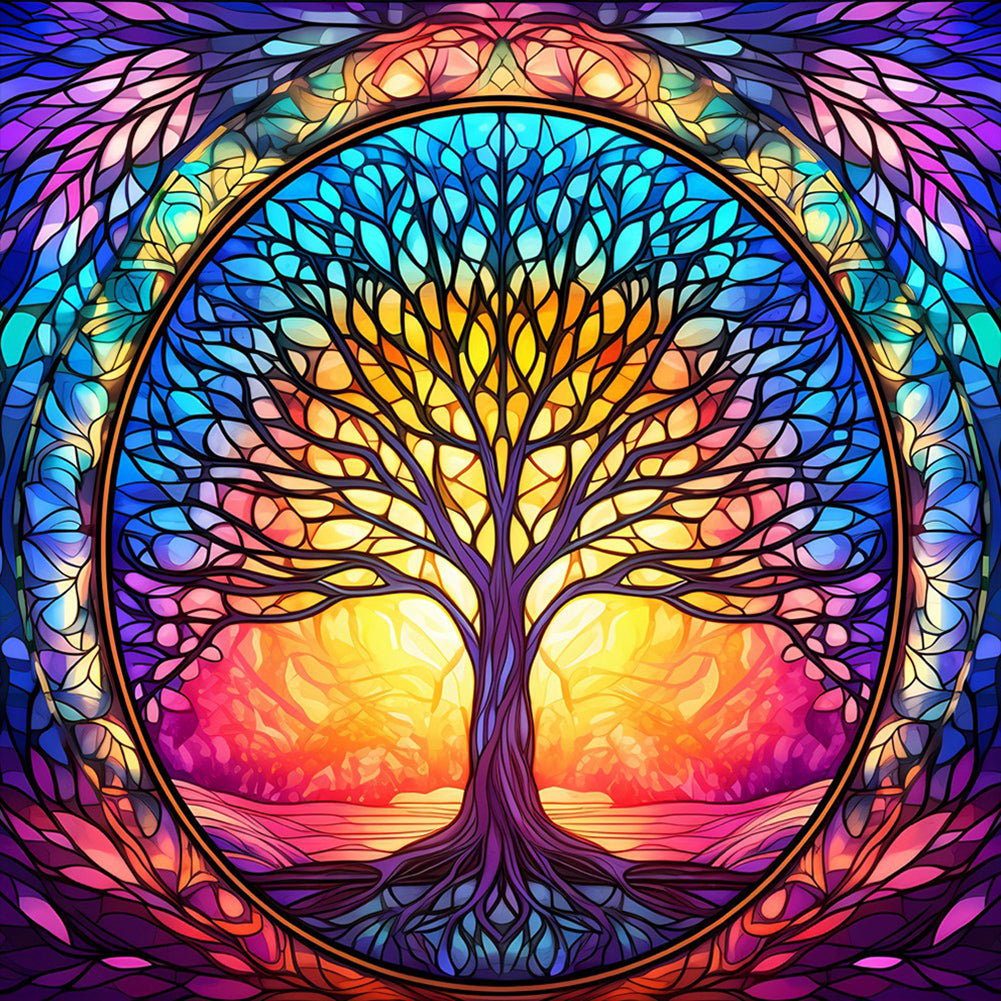 Diamond Painting - Full Round - tree art glass art (30*30CM)