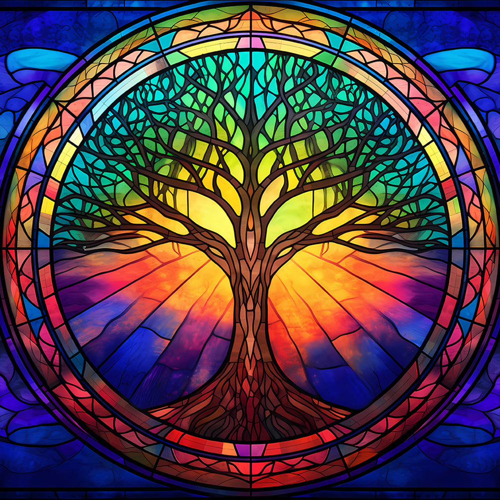 Diamond Painting - Full Round - tree art glass art (30*30CM)